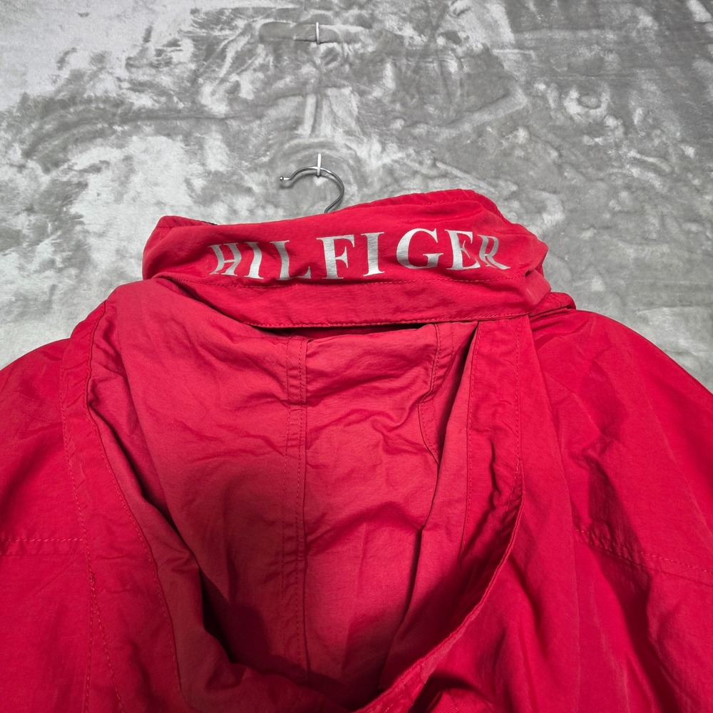 Tommy Hilfiger Mens Red Yachting Jacket Full Zip Hooded Windbreaker XL 1153 - Picture 6 of 7